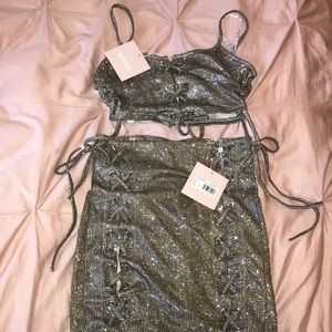 Missguided  X Carli Bybel Skirt & Crop Top Set